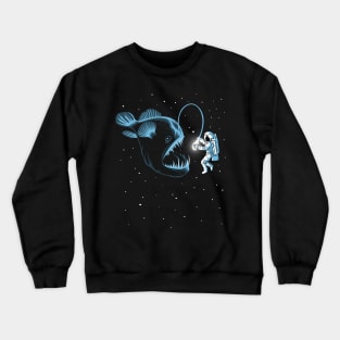 Abyssal fish hunting an astronaut Crewneck Sweatshirt